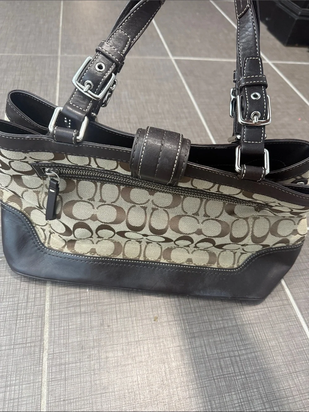 Coach Hampton Signature Canvas Purse Brown